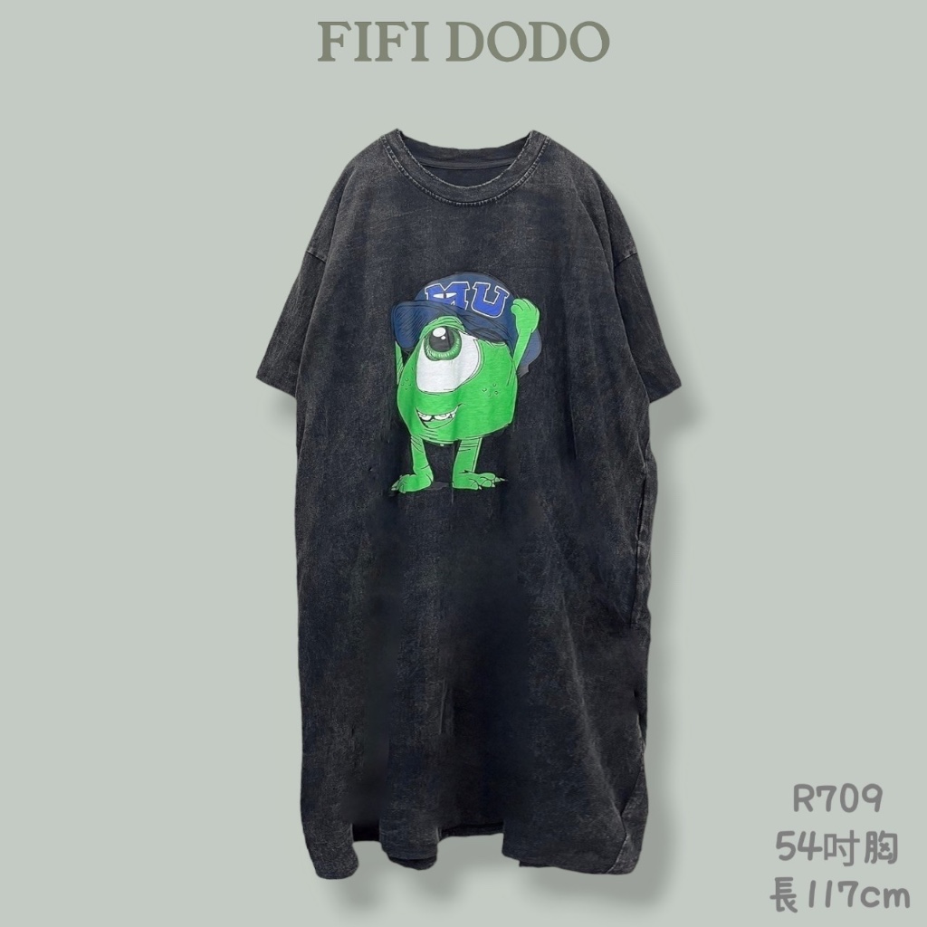 FIFI DODO 慵懶感可愛水洗長版棉T 洋裝