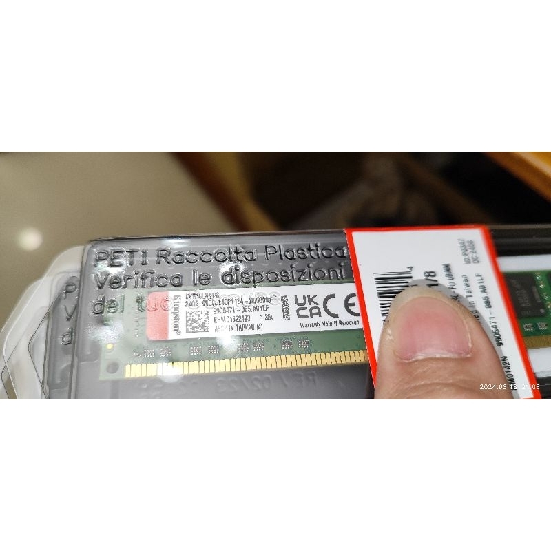 Kingston 8g 8GB DDR3 1600 桌上型記憶體(低電壓1.35V)(KVR16LN11/8)