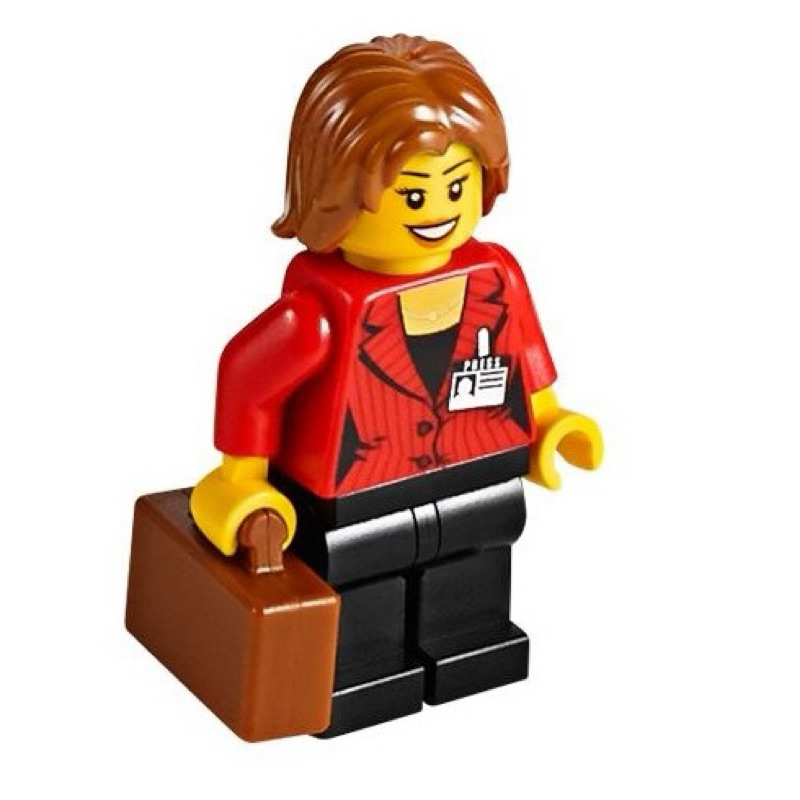 LEGO 樂高 60051 紅衣 女記者 單人偶 含手持公事包 全新品, 高速 旅客 列車