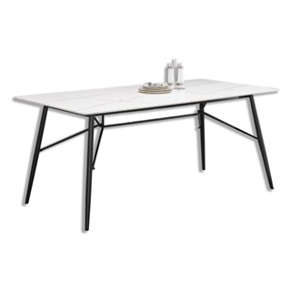 Boden-柏倫6尺工業風白色岩板餐桌/工作桌/長桌/會議桌