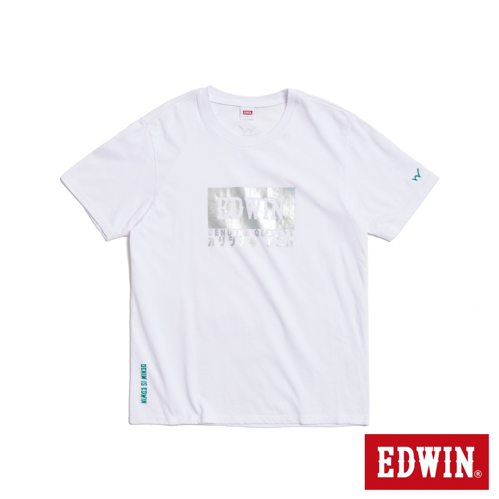 EDWIN 雷射箔印花短袖T恤(白色)-男款