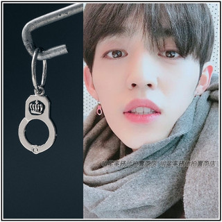 ❌免運❌ 韓國耳飾 正韓進口 ASMAMA正品 SEVENTEEN S.coups 同款 手銬造型圓環耳環 耳夾耳環