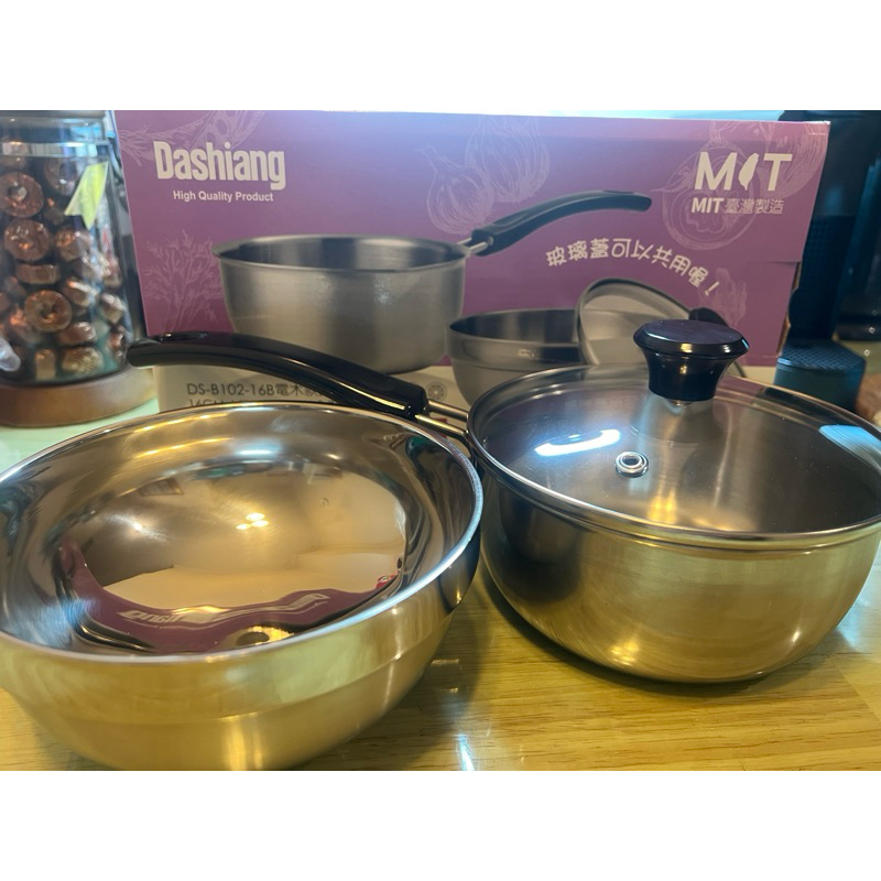 DashiangSGS420不鏽鋼美味鍋碗組（420單柄鍋+隔熱碗）16CM湯鍋 台灣製造MIT