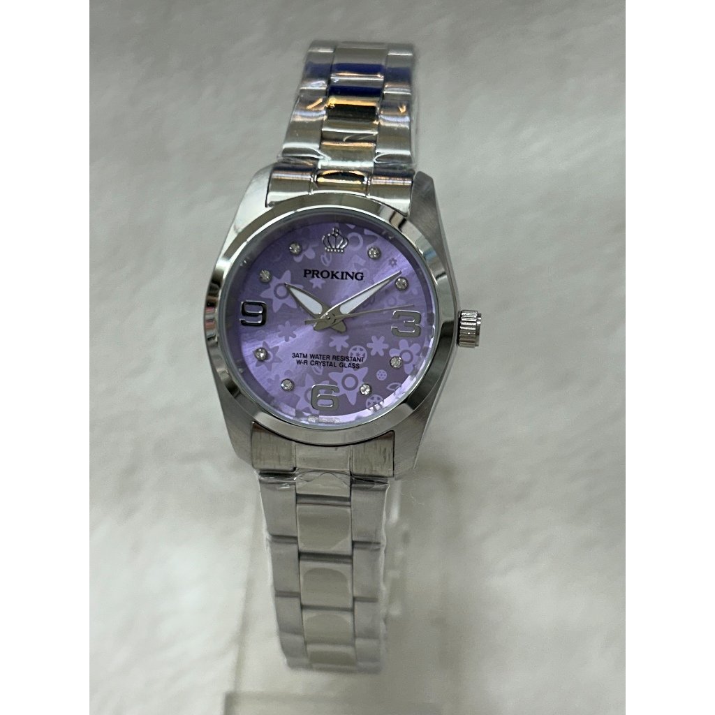 【幸福媽咪】網路購物、門市服務 PROKING 皇冠 日本機芯 防水女錶 30mm 型號:4027 紫色