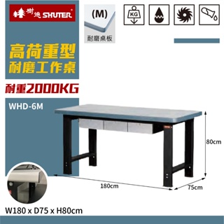 樹德 SHUTER 高荷重型工作桌 WHD6M 耐磨桌面 抽屜型 工作台 重型工業 工具桌 辦公桌 工作站