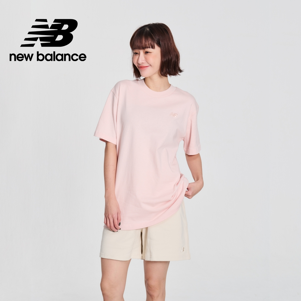 【New Balance】 NB 刺繡LOGO短袖上衣_女性_粉色_WT41501OUK