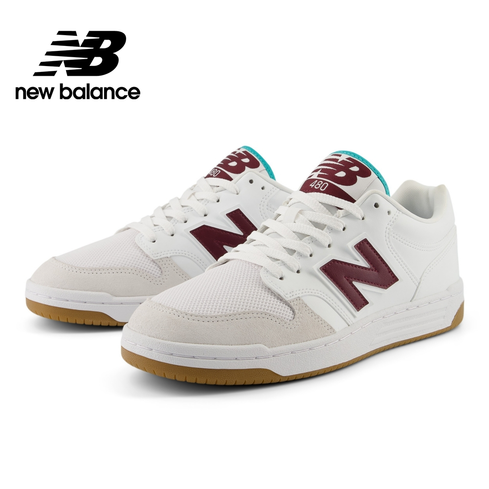 【New Balance】 NB 復古鞋_中性_酒紅白_BB480LFT-D楦 480 (蝦皮獨家款)