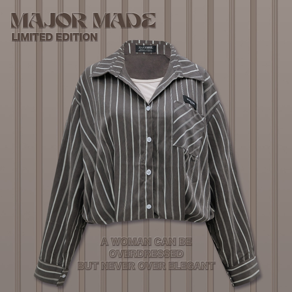 【MAJOR MADE】假兩件條紋長袖襯衫