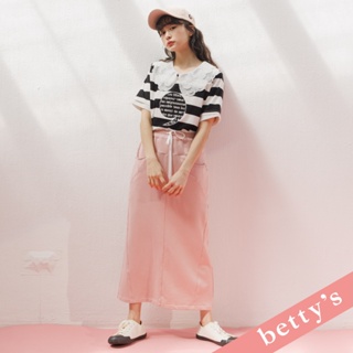 betty’s貝蒂思(31)腰鬆緊抽繩後開衩長裙(粉色)