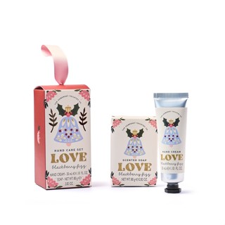 英國 THE SOMERSET TOILETRY Co. 聖誕手部洗護保養組/ 天然三重研磨皂80g + 30ml護手霜/ LOVE黑莓汽泡 eslite誠品