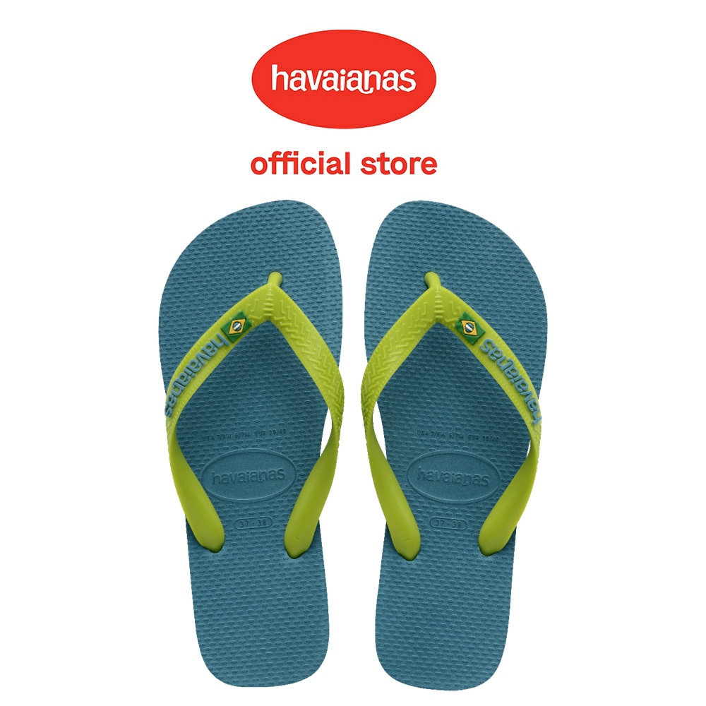 Havaianas 哈瓦仕 拖鞋 男女鞋 夾腳拖 國旗 藍綠 Brasil Logo 4110850-4974U