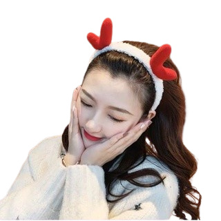 【鹽西】韓國可愛少女賣萌髮飾頭箍甜美簡約百搭跨年斗同款聖誕節網紅款 聖誕毛鹿角髮箍