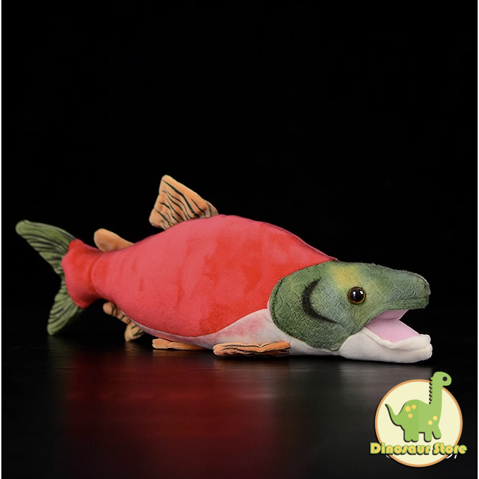 ▶紅鮭魚◀稀有！仿真 大馬哈魚 鉤吻鮭 絨毛玩偶 娃娃公仔 布偶玩具 抱枕 擺飾