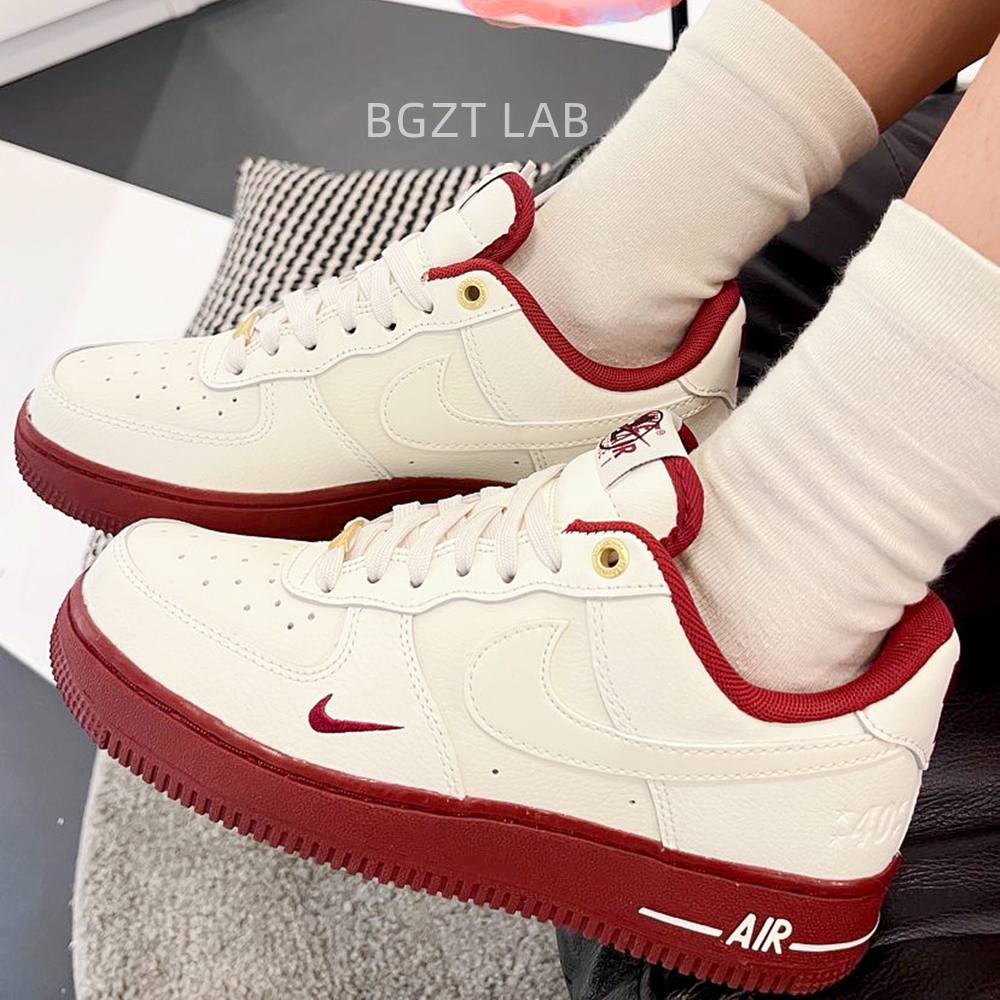 BGZT LAB 免運 Nike Air Force 1 Low '07 se 板鞋 米白 紅底 DQ7582-100