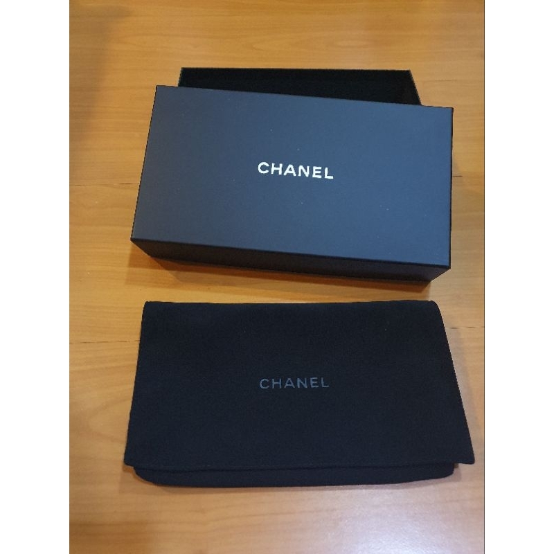 近新 Chanel 香奈兒 小香 長夾 中夾 防塵套+包裝盒組 正品 名牌精品專櫃配件 紙盒 防塵袋