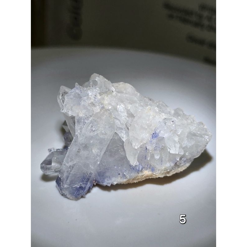 藍線石原礦 藍線石 藍髮 藍線石礦標 礦標 原礦 晶簇  4.2cm