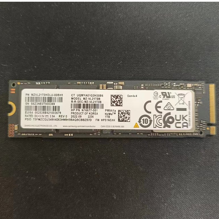 【SAMSUNG 三星】SSD PM9A1a 1TB GEN4(拆封新品&amp;良品)