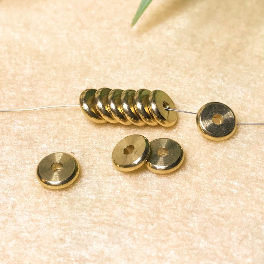 黃銅 隔珠 黃銅配件 (/8mm厚2mm)藏式黃銅實心扁隔片G313~我們的黃銅無電鍍,不過敏