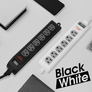 PowerSync 3P 1開6插防雷擊延長線1.8M (白色/黑色)【現貨 附發票】