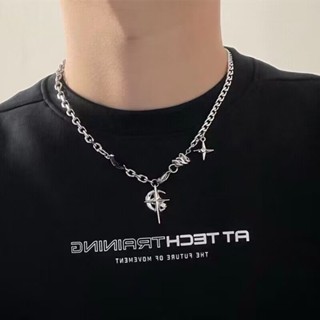 【20ss select】韓國飾品 月亮星芒嘻哈項鍊 男生項鍊 嘻哈 街頭 歐美 項鍊 飾品 頸鍊 潮流 鈦鋼 女生項鍊