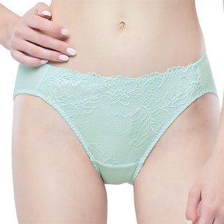 SWEAR 思薇爾 幸芙Bra系列 M-XL 蕾絲 低腰 三角 女內褲 (冰雪綠)