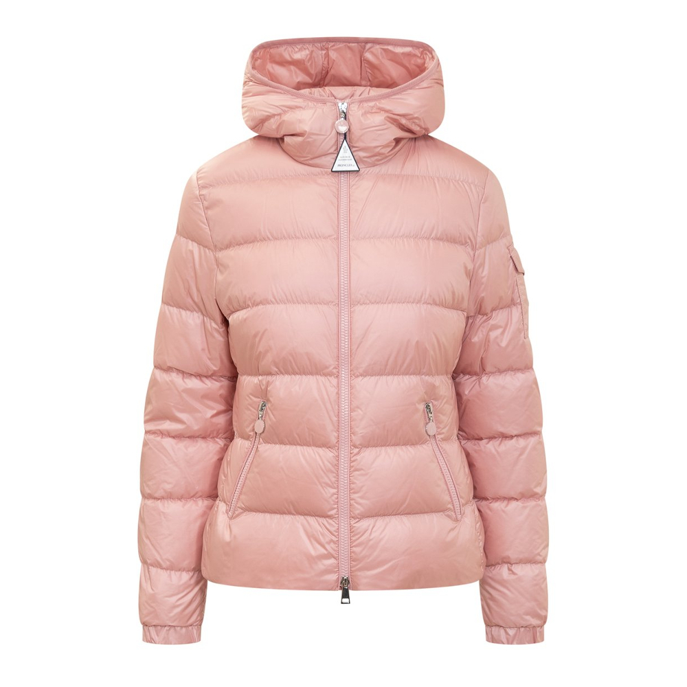 【鋇拉國際】MONCLER 女款 GLES GIUBBOTTO 連帽羽絨外套 粉色 義大利正品代購 台北實體工作室