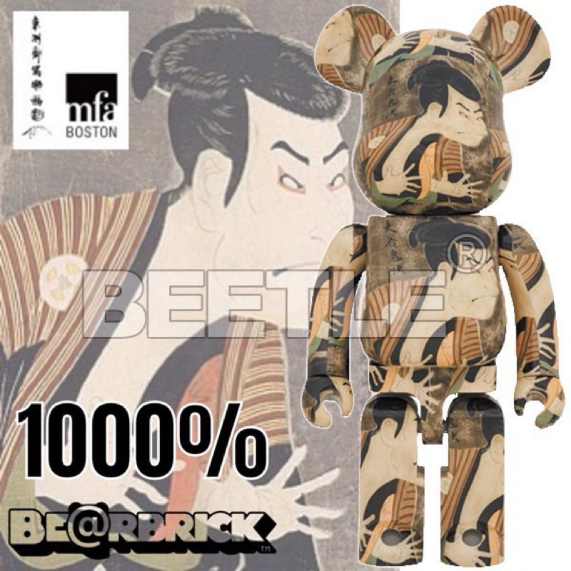 BEETLE BE@RBRICK 東洲齋寫樂三代目大谷鬼次の奴江戸兵衛 浮世繪 日本 庫柏力克熊 1000%