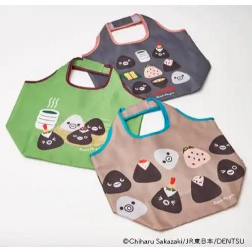 《瘋日雜》A033日本 限定 Suica 西瓜卡 企鵝 飯糰雙面圖案摺疊 托特包 手拎包 手提袋 環保袋 購物袋 手提袋