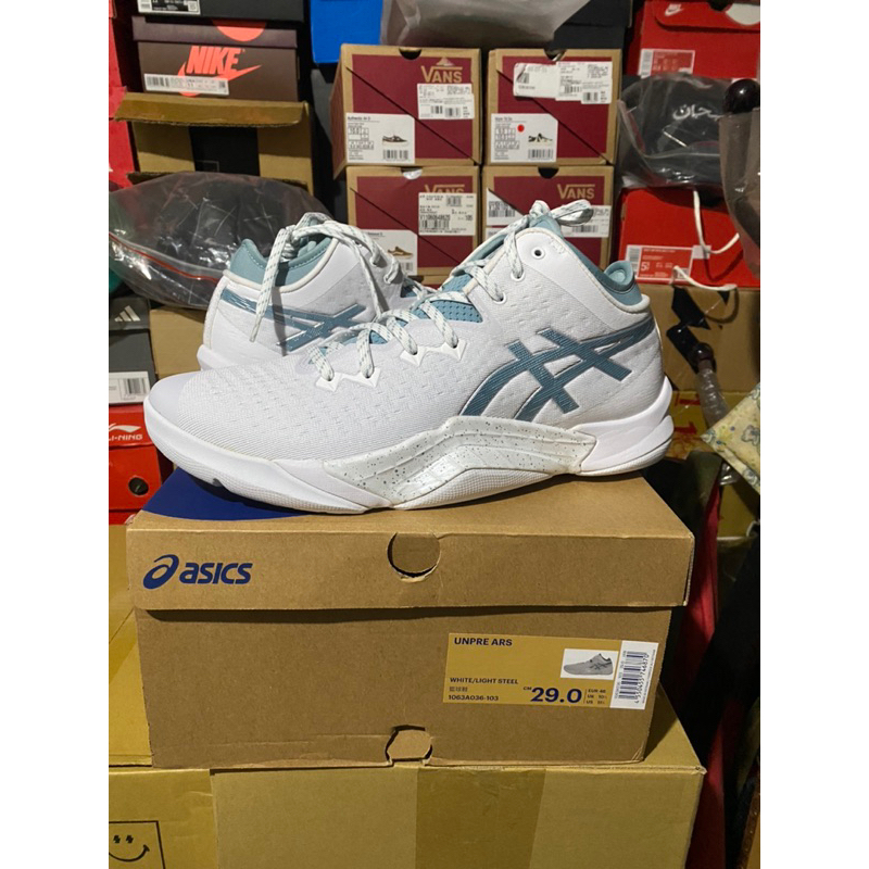台灣公司貨 Asics 籃球鞋 UNPRE ARS 男鞋 白 清新藍 中筒 穩定 支撐 運動鞋 1063A036-103
