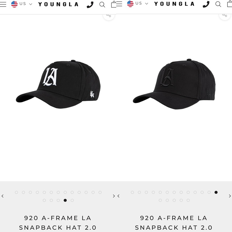 YoungLA 920 A-FRAME LA SNAPBACK HAT 2.0 LA 黑色 棒球帽 帽子 老帽 Cbum