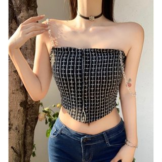 愛依依 性感吊帶 短款背心 打底上衣 抹胸 小香風文胸一體式美背吊帶背心小法式內搭上衣MB070-909.