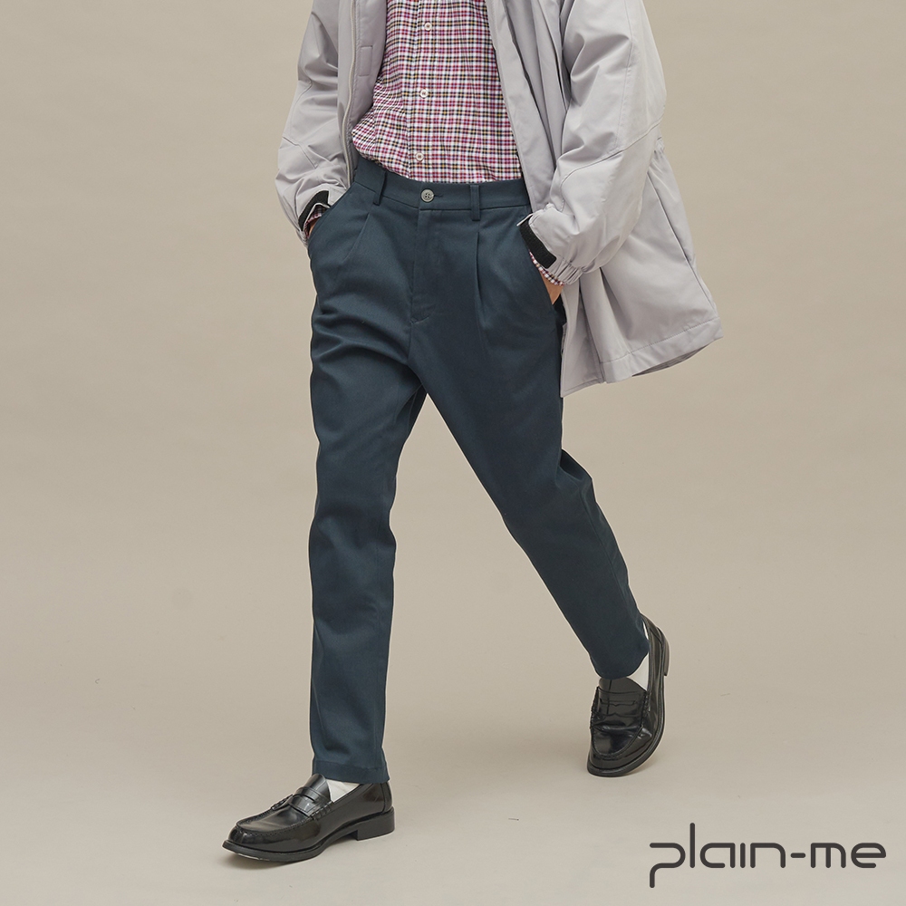 【plain-me】1616 吸濕排汗打褶長褲 (深藍)  COP1676 &lt;休閒長褲 長褲 褲子&gt;