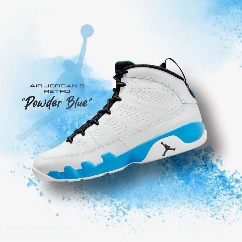Air Jordan 9 Retro "Powder Blue" 經典復刻 粉藍 籃球鞋 黑白藍 FQ8992-101