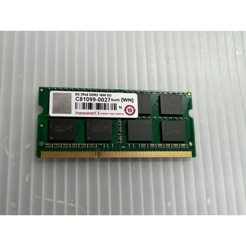 電腦雜貨店～創見DDR3 1600 8GB筆記型電腦記憶體 雙面顆粒 二手良品 $350