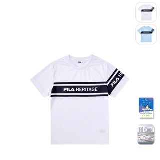 【FILA】KIDS 孩童款 吸濕排汗 運動短袖上衣-白色 1TEX-4419-WT