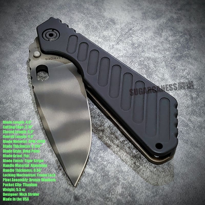 絕版刀 Strider knives SMF 20cv 虎斑迷彩 改紫鈦lbs 現貨 請先詢問再下標