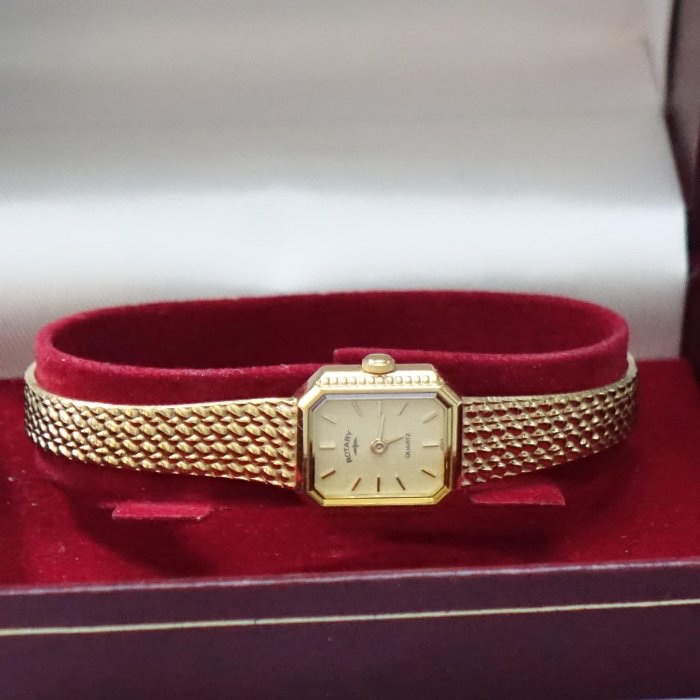 1980s / 瑞士 ROTARY 鍍金石英機芯女仕腕錶 / 庫存新錶