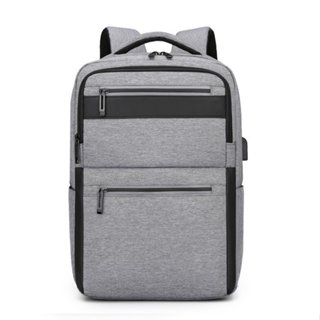 防水大容量電腦包背包雙肩背18吋(淺灰色)
