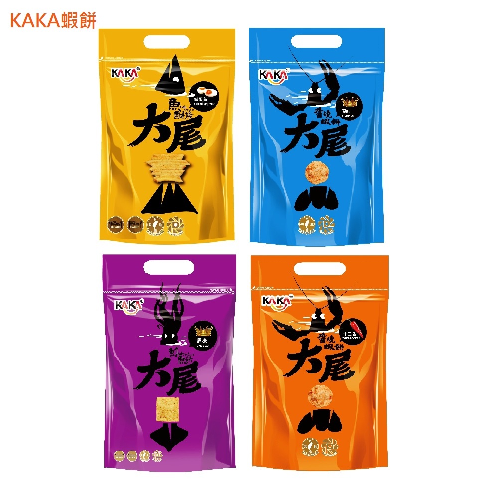 【即期良品】KAKA 蝦餅 (蝦餅原味/十三香辣味/鹹蛋黃/魷魚餅) x 70g / 包 (4種口味)(贈送口味隨機)