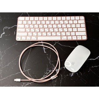 iMac 粉紅色鍵盤 滑鼠 Touch ID 巧控鍵盤 原廠Apple Magic Mouse A2449 A1657