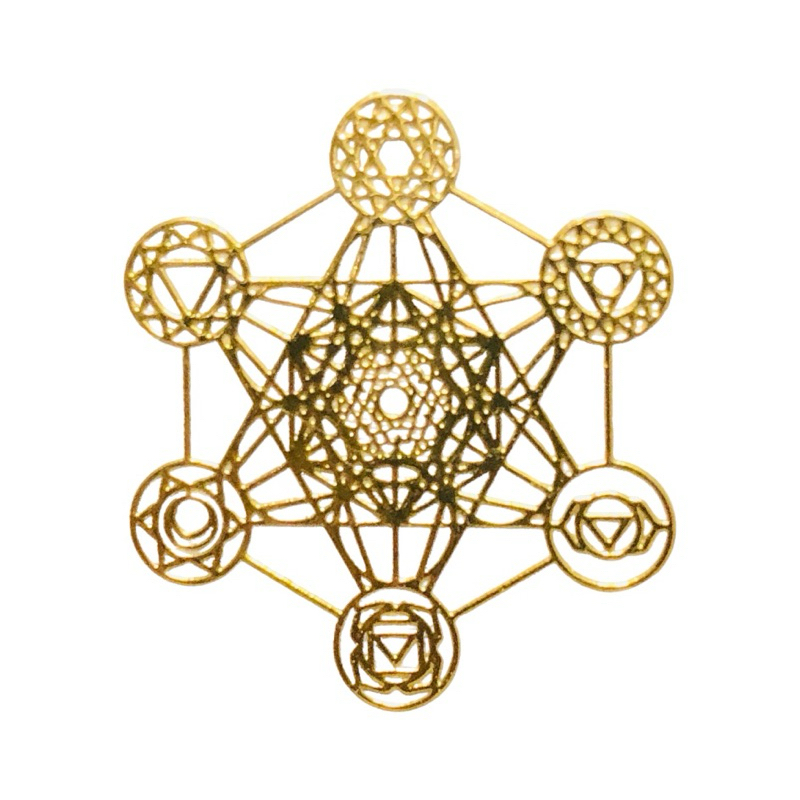 麥達昶 七脈輪 3cm 神聖幾何金屬貼片 銅合金 能量符號 冥想 磁場 靈性提升轉化 奧剛 金字塔 材料diy 佈置