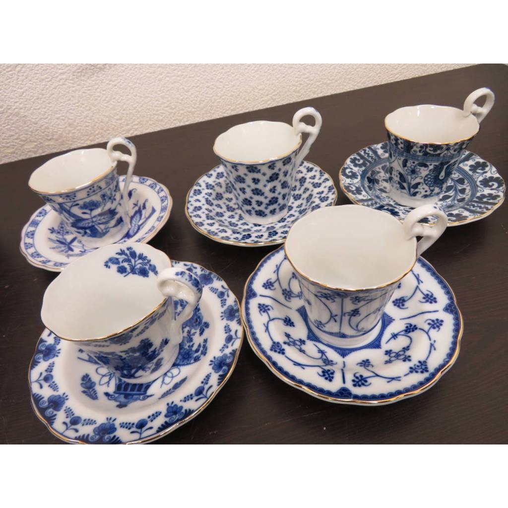 手繪青花瓷 日本製 NARUMI 鳴海 骨瓷 Antique blue 青花 花茶杯 茶杯 咖啡杯 紅茶杯 盤 湯匙