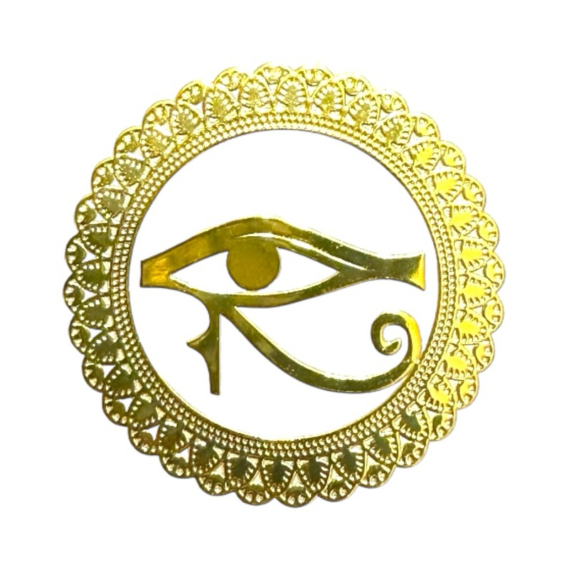 荷魯斯之眼 左眼 3cm 神聖幾何金屬貼片 銅合金 能量符號 冥想 磁場 靈性提升轉化 奧剛 金字塔 材料 居家佈置