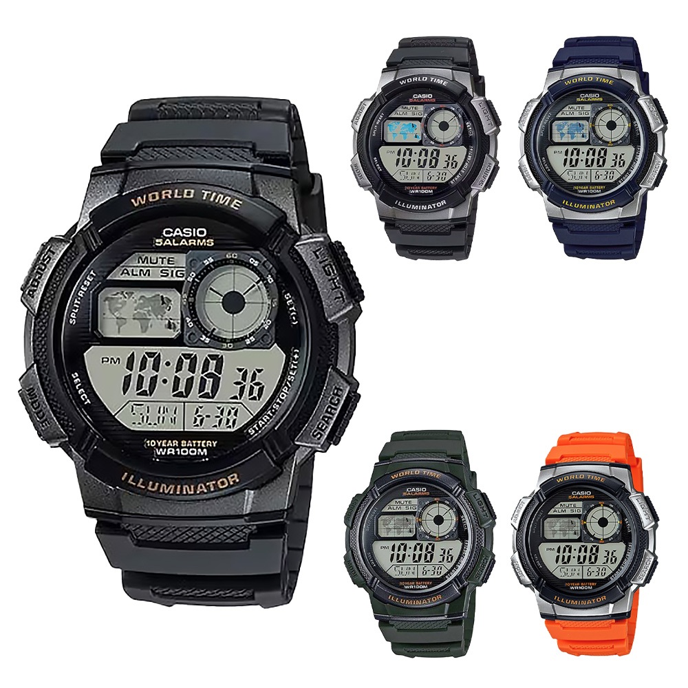 【WANgT】CASIO 卡西歐 AE-1000W 世界地圖 萬年曆 星期日期 運動型 儀錶板 電子錶 腕錶 45mm