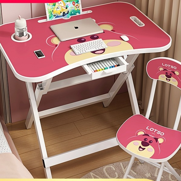 兒童書桌 折疊桌 桌子 學習桌 簡易摺疊書桌家用寫字桌作業寫字台小孩課桌椅套餐桌面