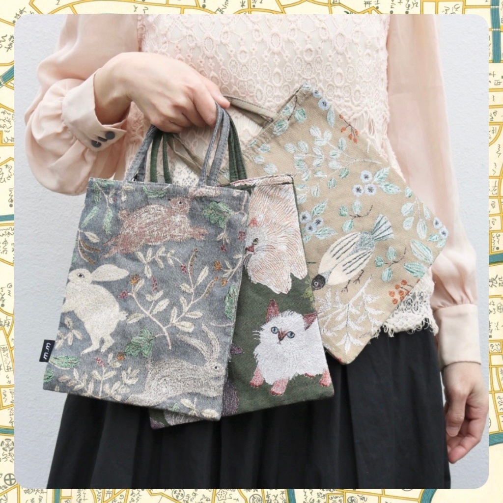 《小巴趴趴造》現貨有發票！日本～松尾ミユキ / 松尾美雪 立體刺繡滿版 大托特包 / 小托特包 【立體刺繡托特包】