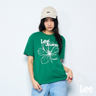 Lee 花朵寬鬆短袖T恤 女 綠色 LB402033181