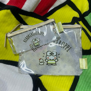 日本 sanrio puroland 三麗鷗樂園 大眼蛙 透明防水收納袋 筆袋 化妝包 收納包