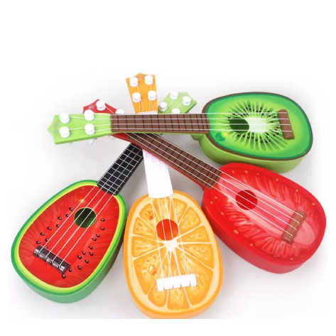 實拍 水果烏克麗麗 仿真玩具 可彈奏 吉他玩具 烏克麗麗 水果造型 兒童玩具 樂器教具 樂器玩具