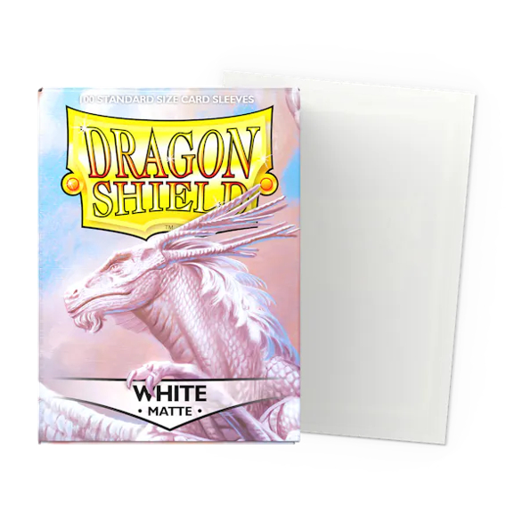 【桌遊老爹】 Dragon Shield: Matte 龍盾卡套 白色 WHITE 66*91mm/100入牌套